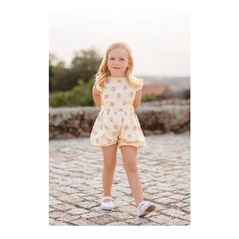 Sal & Pimenta Pastel Yellow Berries Kids Shorts